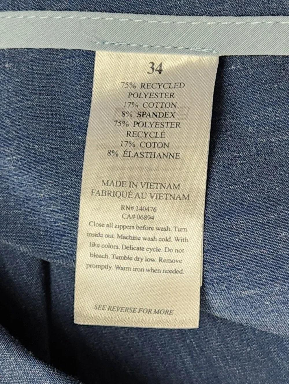 Faherty All Day Shorts Chino Blue Mens Size 34